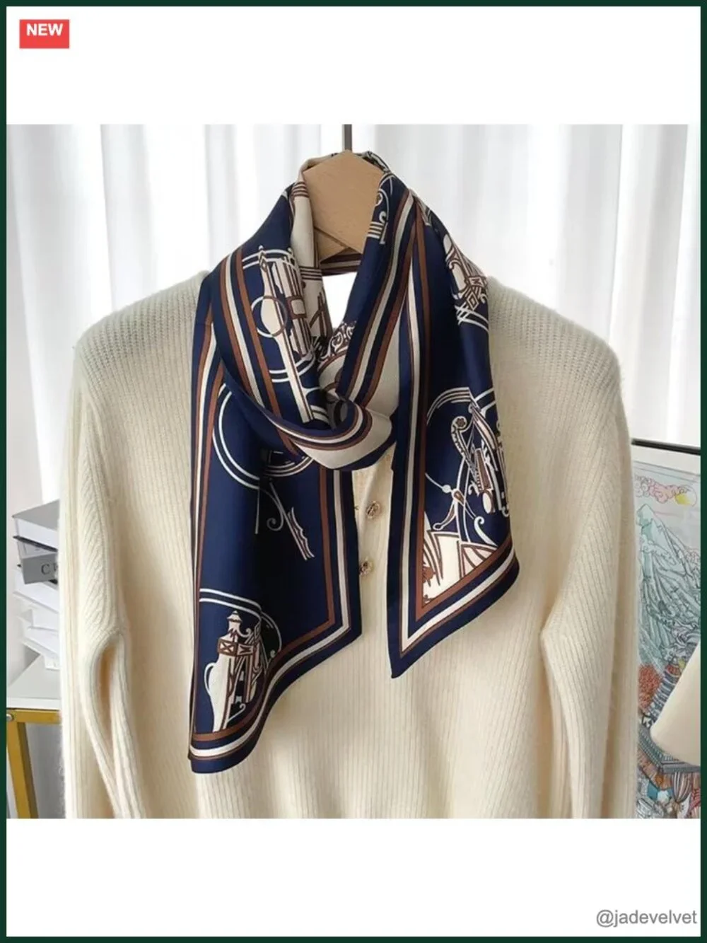 100% Mulberry Silk Scarf Hair Wrap Handbag Accessory Necktie